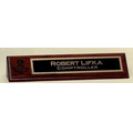 Standard Satin Walnut Nameplate with Black/Brass Plate